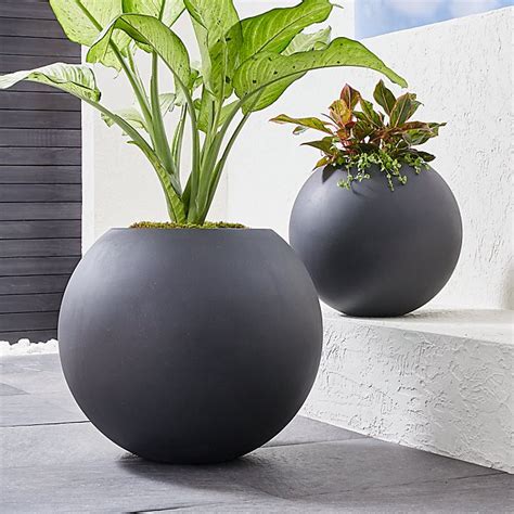 Sphere Dark Gray Planters Crate And Barrel