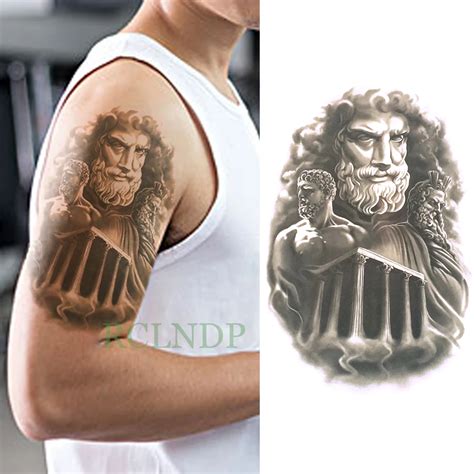 Waterproof Temporary Tattoo Sticker Ancient Greece Parthenon Prometheus