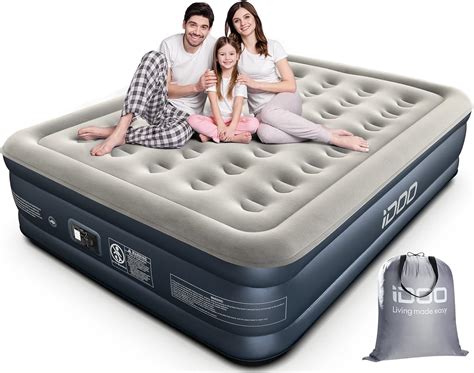 Idoo Queen Size Air Bed Inflatable Bed With Built In Pump Mins