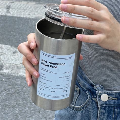 Ly Giữ Nhiệt Iced Americano 600ml Inox 304 Cao Cấp Không Gỉ Cốc Uống