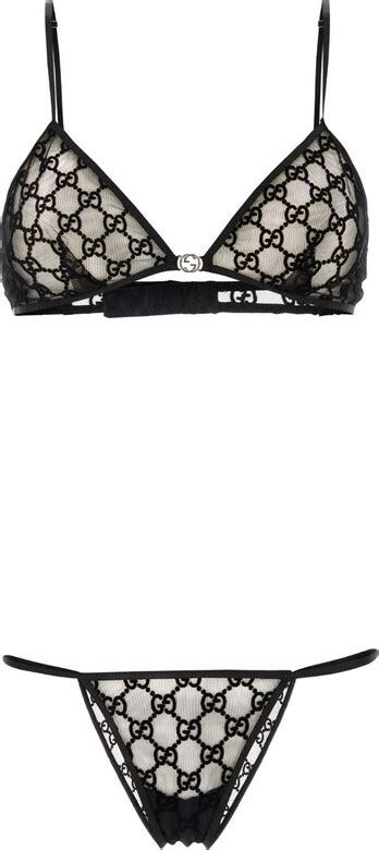 Gucci Gg Semi Sheer Two Piece Lingerie Set Shopstyle Hosiery