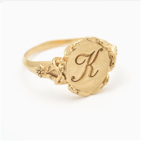 Antique Signet Ring Vintage Style Signet Ring Personalized Monogram ...