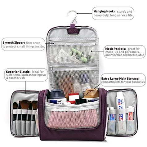 Buruis Large Capacity Toiletry Bag For Women And Men Hanging Toiletry