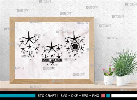 Stars Monogram, Stars Silhouette, Stars SVG, Glowing Stars Svg ...