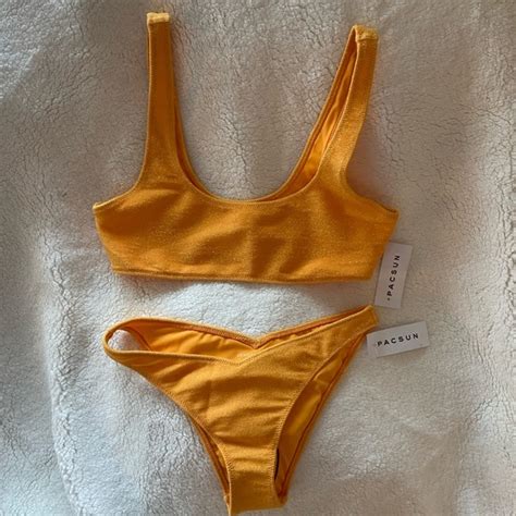 Kendall Kylie Swim Kendall Kylie Orange Shimmer Bikini Set Poshmark