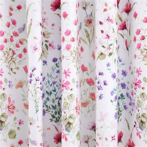 Watercoloured Floral Pink Blackout Eyelet Curtains | Dunelm