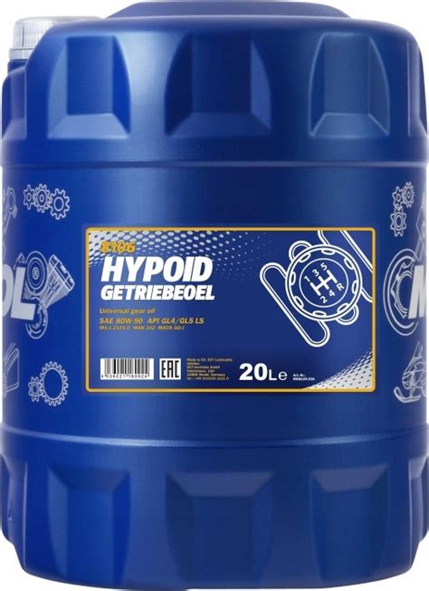 Olej przekładniowy MANNOL HYPOID 80W90 LS 20L 4036021160924 za 384 ...