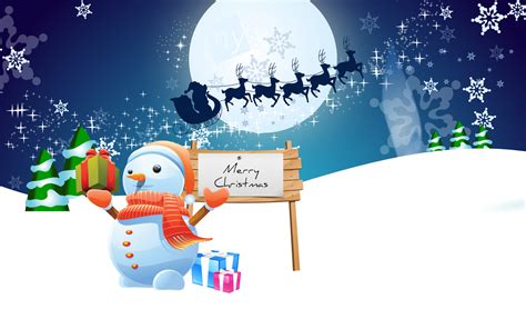 Snowman Merry Christmas Wallpapers Hd Wallpapers Id 10574