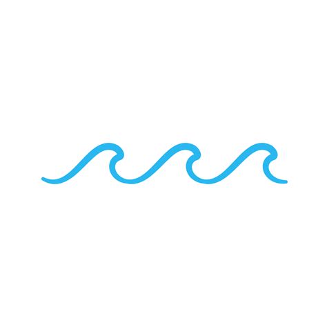 Blue Water Wave Line Icon In The Sea 14475028 Png