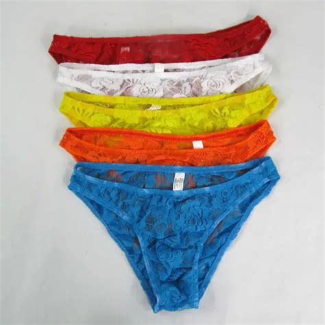 Mens Sexy Lace Underwear T Floral Lace Pouch Bikini In Briefs From Underwear Sleepwears On