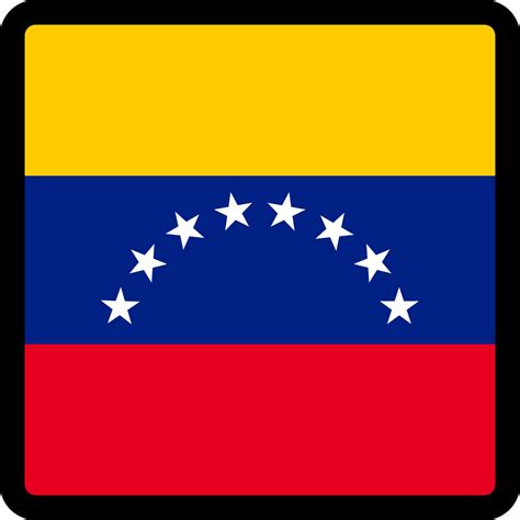 Flag of Venezuela in the shape of square with contrasting contour