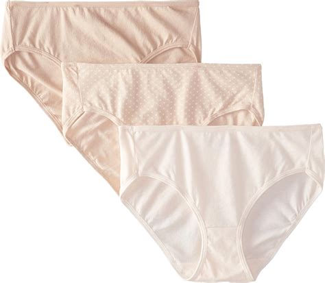 Bali Bragas Hipster de algodón de Lujo Paquete de 3 para Mujer Light Beige Sweet Dot Nude