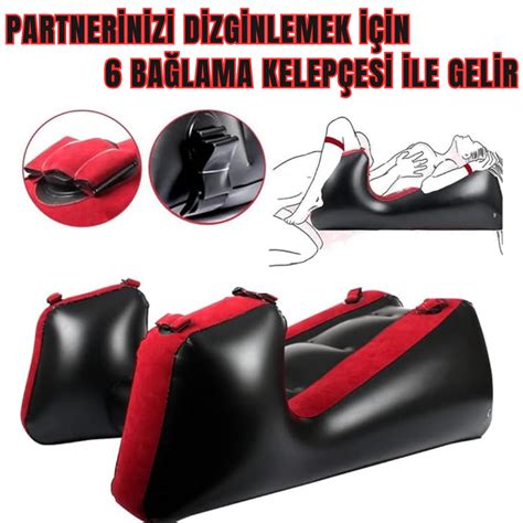 Çiftlere Özel Bağlama Kelepçeli Şişirilebilir Esaret ve Pozisyon Sex Yatağı Seks Shop