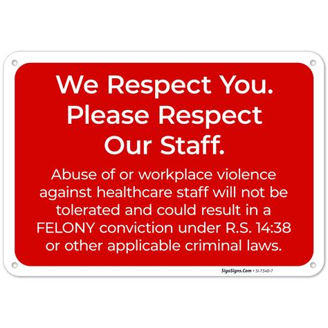 Amazon.com: Sigo Signs We Respect You Please Respect Our Staff Sign