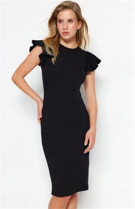 Trendyol Vrouwen Standaard Mouw Ronde Hals Bodycon Jurk Bol