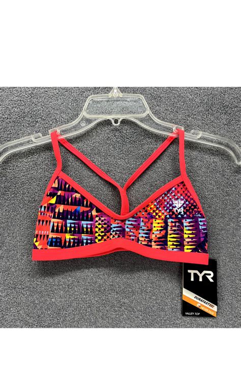 TYR Bikini Top Womens XS Purple Red DuraFast One Machu Valley