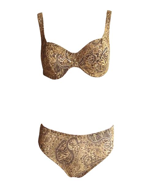 Bügel Bikini von Solar Tan Thru durchbräunend 38 B Cup Paisley in braun