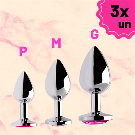 Kit 3 Plug Anal P M G de aço inox Shopee Brasil