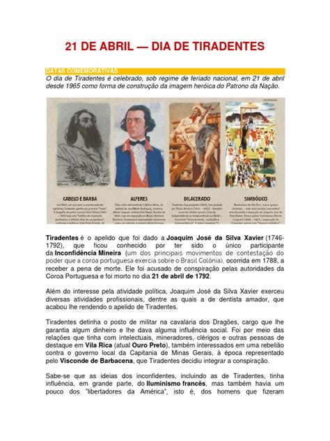 Qual O Significado De Tiradentes - Dia de Tiradentes: História e Significado | PDF | Brasil