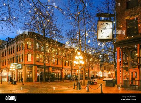 The Flying Pig Restaurant Water Street Night Gastown Vancouver
