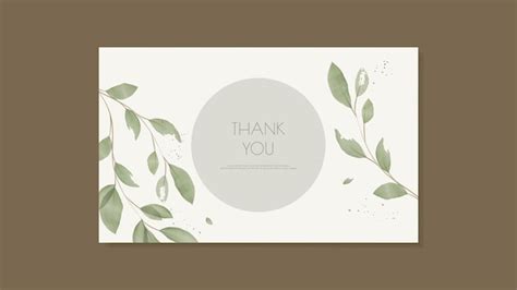 Premium Vector Thank You Card In A Minimalist Style With Green