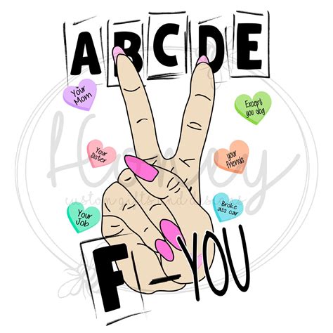 ABCDE FU Abcde Fuck You HTV Print And Cut Sublimation Png File Please Read Description Etsy