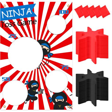 Buy 26 Pieces Ninja Party Favor Bean Bag Toss Game Banner Outdoor Ninja