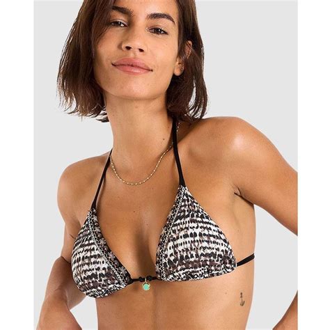 Banana Moon Cacaovoil Jotrao Halter Triangle Bikini Top Black Size L Big W