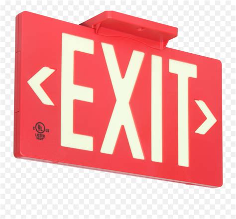 Download Hd Photoluminescent Fire Safety Exit Signs - Red Exit Sign ...