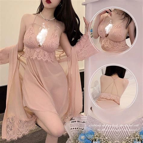 Jual Baju Tidur Wanita Dewasa Kimono Lingerie Set Sexy Transparan Piyama A Shopee Indonesia
