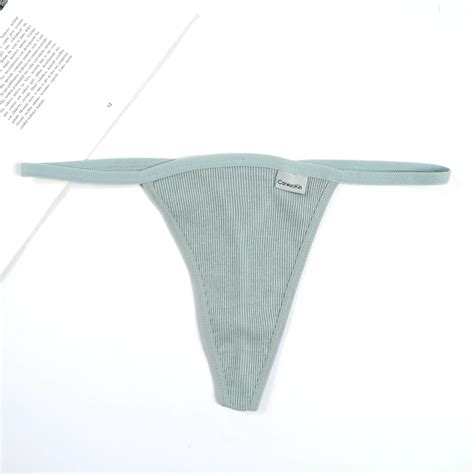 Uokin Super Sexy G String Girls Thong Bikini Underwear Low Rise Thread Cotton Panties Solid