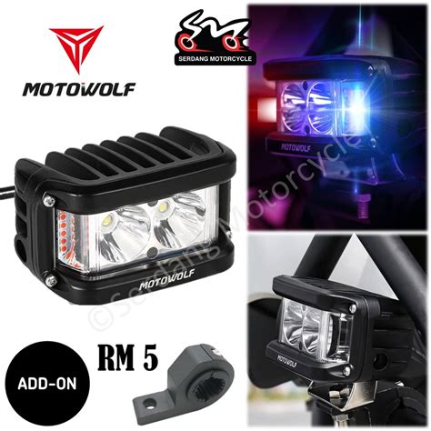 Pcs Motowolf Spotlight Headlight Headlamp Head Spot Sport Light Led