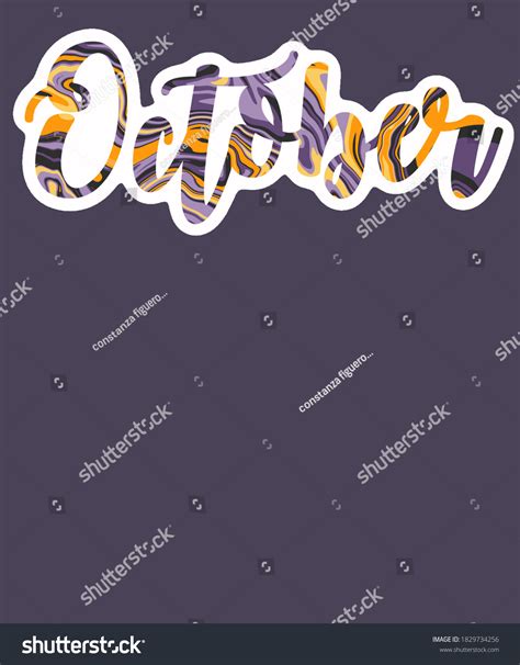 October Cursive Font Halloween Colors Stock Illustration 1829734256 ...