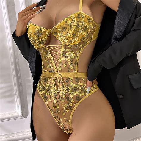 Ydkzymd Lingerie Set Plus Size Women Criss Cross Women Floral