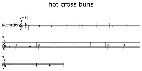 Recorder Notes Chart Hot Cross Buns At Jewel Jones Blog