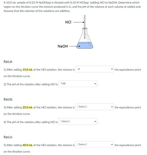 Solved A 10 0 ML Sample Of 0 25 M NaOH Aq Is Titrated With Chegg