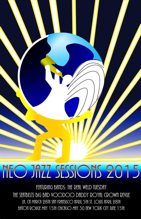 Art Deco Jazz Poster Neo Jazz Sessions 2015 1 By Czproductions On
