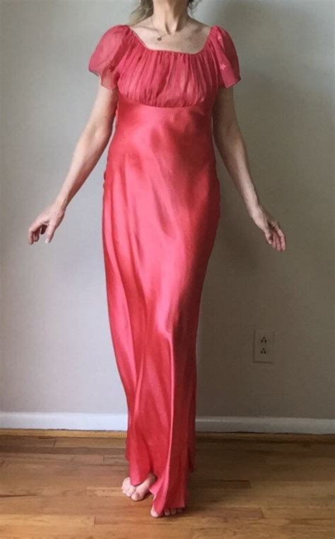 Vintage S S Lingerie Set Rosy Red Nightgown Rob Gem