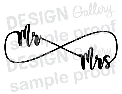 Mr Mrs Infinity  Image And Svg Dxf Cut Printable Digital Iron On