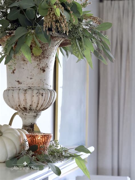 Simple Fall Mantel Decor in Soft Seasonal Colors