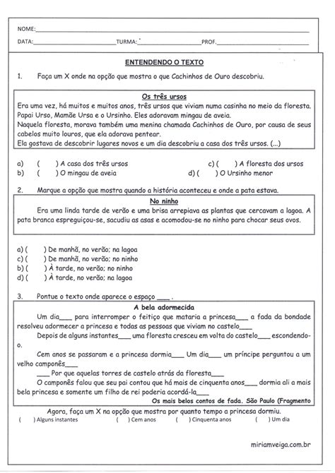 Exercicios De Interpretação De Texto 11