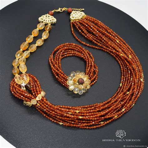 Колье из граната спессартин. Колье из цитрина – заказать на Ярмарке ...