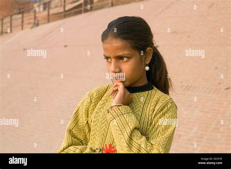 A Young Girl In Varanasi India In Uttar Pradesh State Stock Photo Alamy