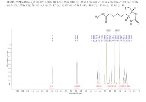 Biotin Hydrazide H Nmr Spectrum