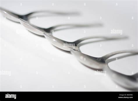 Spoons Layed Out Stock Photo Alamy