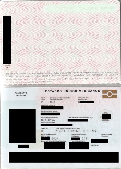 Mexican Biometric passport - Data page : r/PassportPorn
