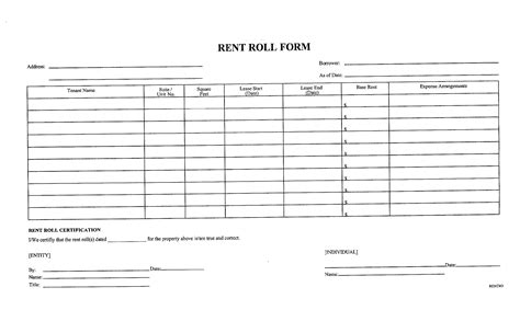 Rent Roll Template Free Download