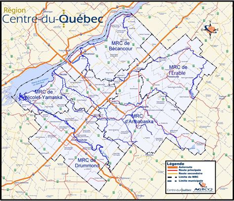 quelles sont les principales villes du centre du quebec
