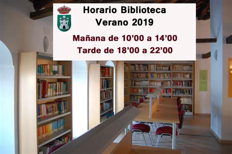 Nuevo Horario De Biblioteca Verano Ayuntamiento De Torrecampo