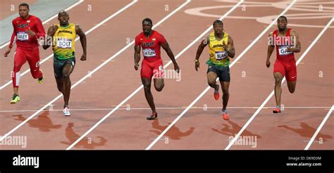 Tyson Gay R L Of The United States Yohan Blake Of Jamaica Justin Gatlin Of The United States